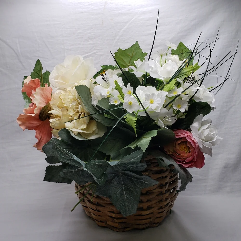 Faux Florals with White and Pink Accents
